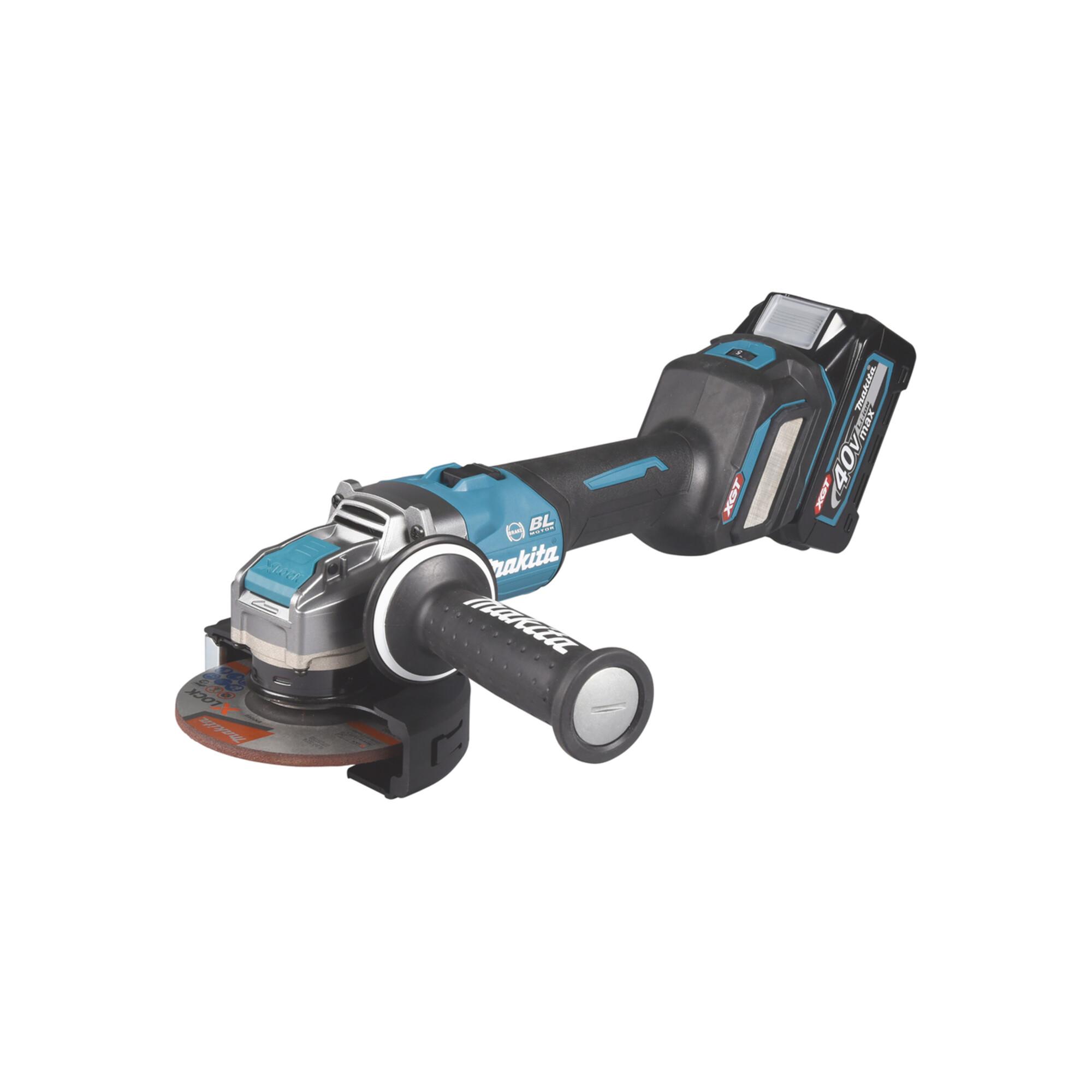 Makita Akku-Winkelschleifer 40V max. / 4,0 Ah, 2 Akkus + Ladegerät im MAKPAC (GA041GM201)