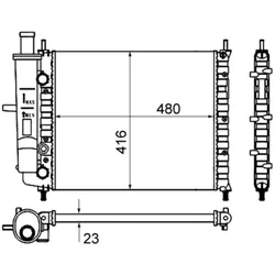 Kühler Motorkühlung MAHLE CR 838 000S für Fiat Brava Marea Weekend