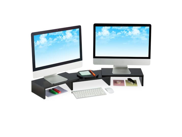 Monitorständer für 2 Monitore Schwarz