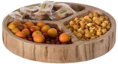Vintiquewise 3 Sectional Round Snack Tray for Dining Table and Kitchen Decoration