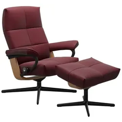 Stressless Sessel mit Hocker David Cross Leder Rot Batick Bordeaux L (Large)