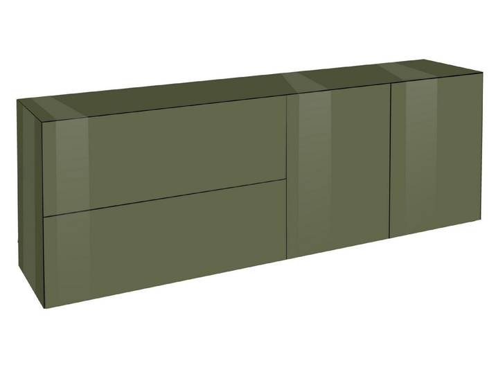 möbel-direkt.de Wohnzimmer-Set Lowboard Colors in Olivgrün Glas