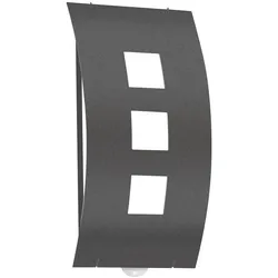 CMD Creative Metalldesign Außenwandleuchte AQUA TOMA, IP44, mit Bewegungsmelder, E27, Edelstahl / Opalglas, anthrazit CMD-71/BM