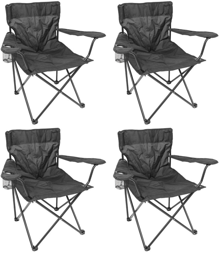 Harbour Housewares Folding Camping Chair Black 82cm H X 76.5cm W X 49cm D