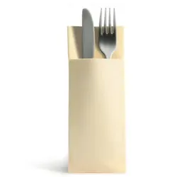 Ornamensa Airlaid 50 Besteckservietten Bestecktaschen creme 32x40cm, Stoffähnlich, hochwertige Einwegserviette