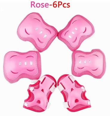 Uplifted Finds 6 in 1 Kids Protective Gear Set (Knee Pads, Elbow Pads, And Wrist Guards) pink