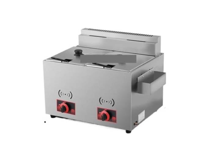 20L Gasfritteuse, Doppeltanks, Frittiertopfausrüstung, Tiefe Maschine(2)