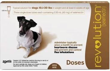 Revolution For Small Dogs 10.1 - 20lbs (Brown) 3 Doses