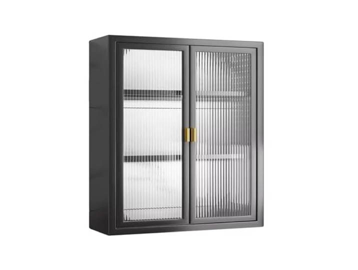 WGBING Wandschrank mit Türen aus Kohlenstoffstahl for Küche, Speisekammer und Badezimmer(A,D)