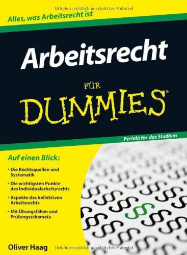 Oliver Haag - Arbeitsrecht für Dummies (Fur Dummies) - Preis vom 13.10.2026 19:28:25 h