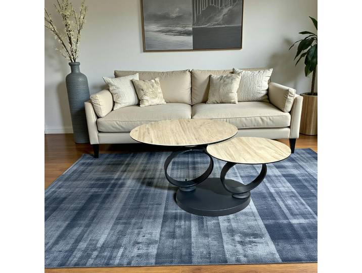 Table basse pivotante en céramique effet bois LOMBARDIE