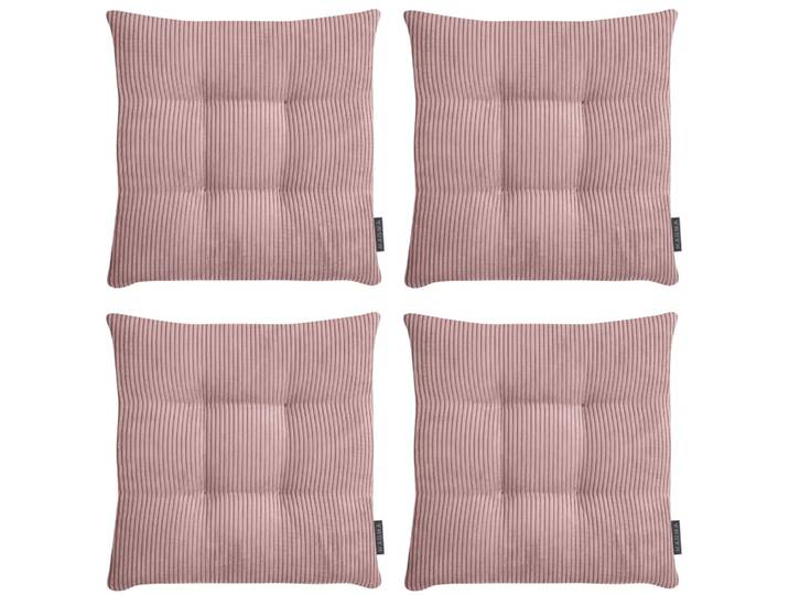 Galettes de chaise velours carrées roses-lot de 4-35x35x5