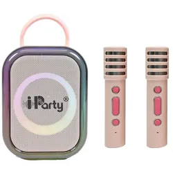Lexibook - Pink Bluetooth karaoke with 2 wireless microphones ()