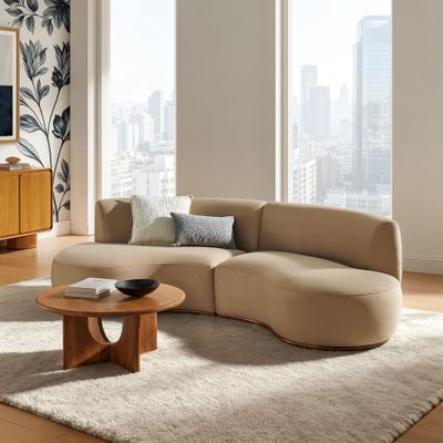 Modway Rialta 2 Piece Curved Performance Velvet Sectional Sofa