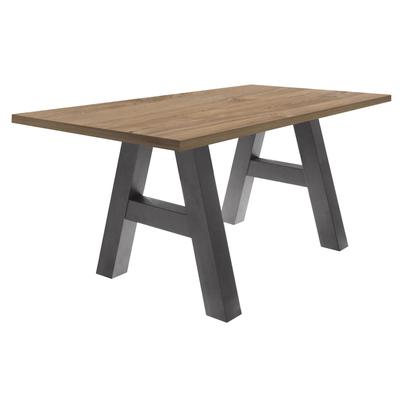 Esstisch MÄUSBACHER "Mister", braun (tischplatte: eichefarben stirling), B:140cm H:75cm T:90cm, Tische, Esstisch, Gestell in A-Form