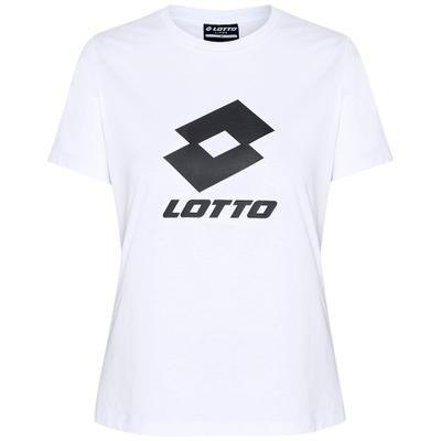 T-Shirt LOTTO, Damen, Gr. M (38), weiß (hellweiß), 100% Cotton, unifarben, Rundhals, gerader Abschluss, Shirts T-Shirt, - mit angesagtem Crewneck