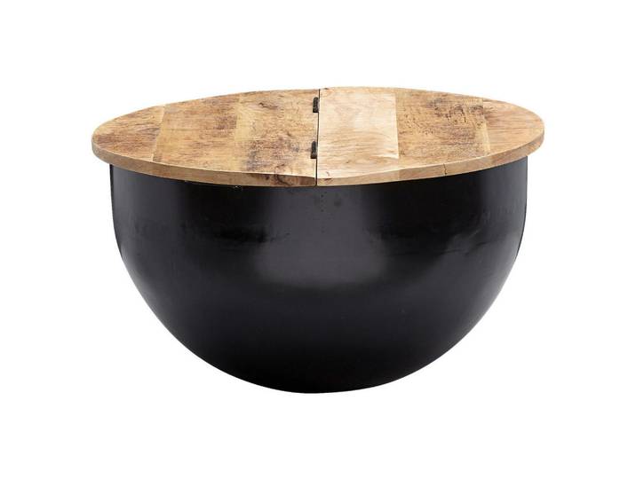Mid.you Couchtisch, Braun, Holz, Mangoholz, massiv, rund, rund, 60x34x60 cm, Stauraum, Wohnzimmer, Wohnzimmertische, Couchtische, Couchtische mit Stauraum