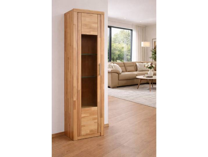 bv-vertrieb Standvitrine Vitrinenschrank 52x42x191 Glasvitrine Kernbuche teilmassiv #1420