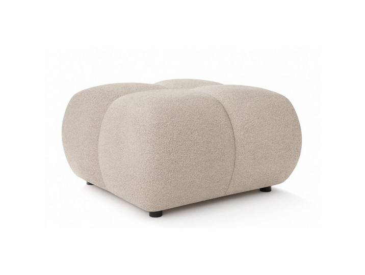 Sepro Meble Pouf Beige Mila Mit Steppungen Auf Schwarzen Niedrigen Beinen, 72x43.5x72 cm, Wohnzimmer, Sessel, Hocker & Hockerbänke, Poufs