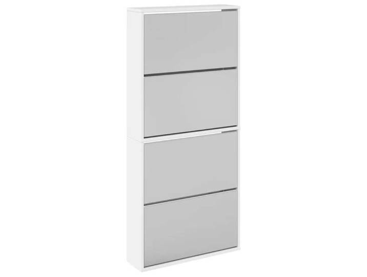 Casier à chaussures YUYU STORE Armoire à chaussures miroir 4 niveaux blanc brillant_FR_4773
