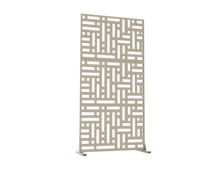casa.pro Trennwand Bernalda, Beige, Metall, 90x180 cm, Sonnen- & Sichtschutz, Sichtschutz Garten