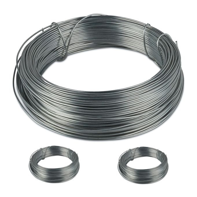 Relaxdays Set van 6 Binddraad voor de tuin, Zilver, Verzinkt staal