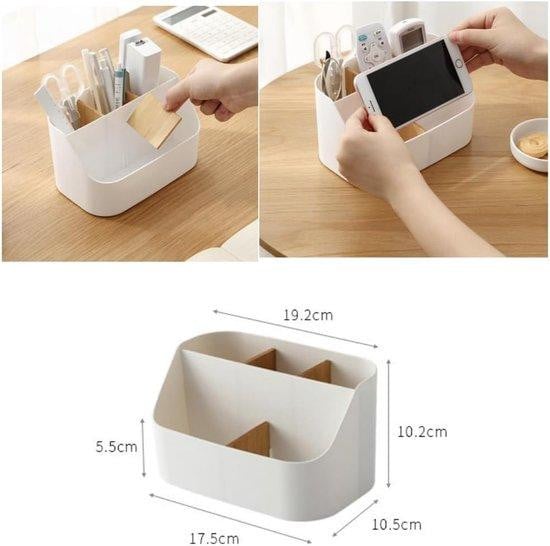 OEM Multifunctionele bureauorganizer met 5 compartimenten, wit, plastic