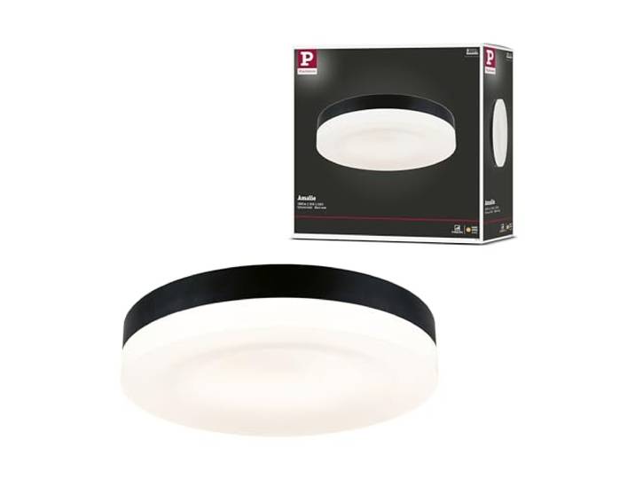 Paulmann 96778 LED Deckenleuchte 3-Step-Dim Amalie 2700K 1000lm 230V 16W dimmbar Schwarz matt Wand- und Deckenleuchte