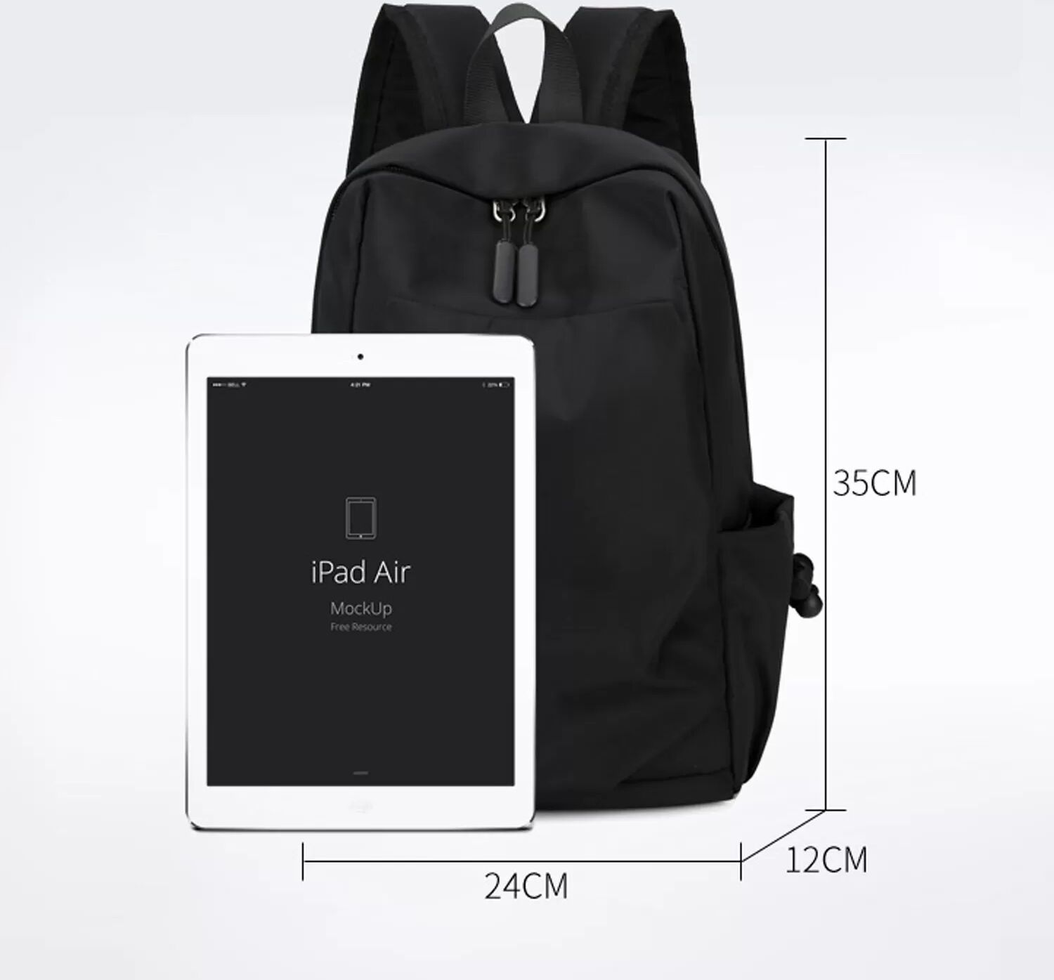 INF Leichter und geräumiger Rucksack Schwarz