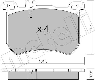 Metelli Bremsbelagsatz, Scheibenbremse 22-1021-0 Für Mercedes