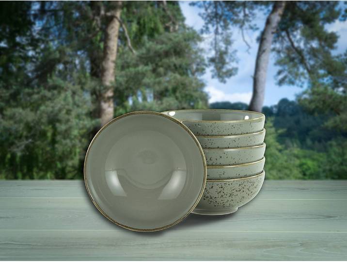 Müslischalen Nature Collection 6er-Set Ø 17cm Grau/Sandgrau