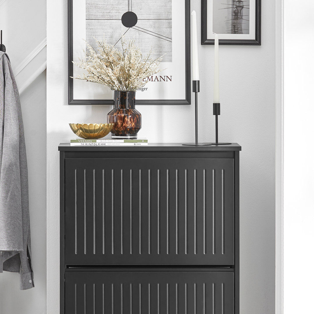 Latitude Run Shoe Storage Cabinet Black 9