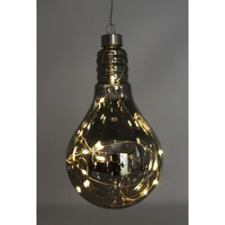 Weihnachtsglühbirne mit Batteriebetrieb in transparent glatt H 15cm