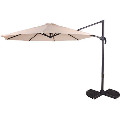 Ampelschirm GARDEN PLEASURE "Deluxe-Ampelschirm", beige (schwarz), Bezug: 100% Polyester, Standschirme, mehrfach vestellbar