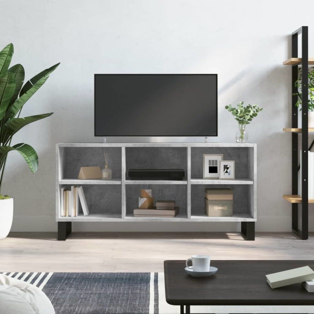 Maison Chic Mueble tv madera de gris 103,5x30x50 cm