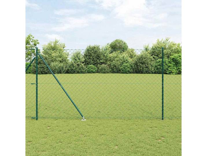 vidaXL Maschendrahtzaun mit Stacheln 10 x 1,6 m Grün Netz