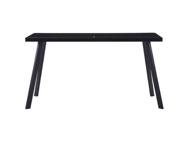 HBBMGYD Esstisch, Schwarz, 140 x 70 x 75 cm, Hartglas und Stahl Schlichtes Design, Esszimmer, Küche, einfache Reinigung, Stahlrohrbeine, industrielle Optik, einfache Montage