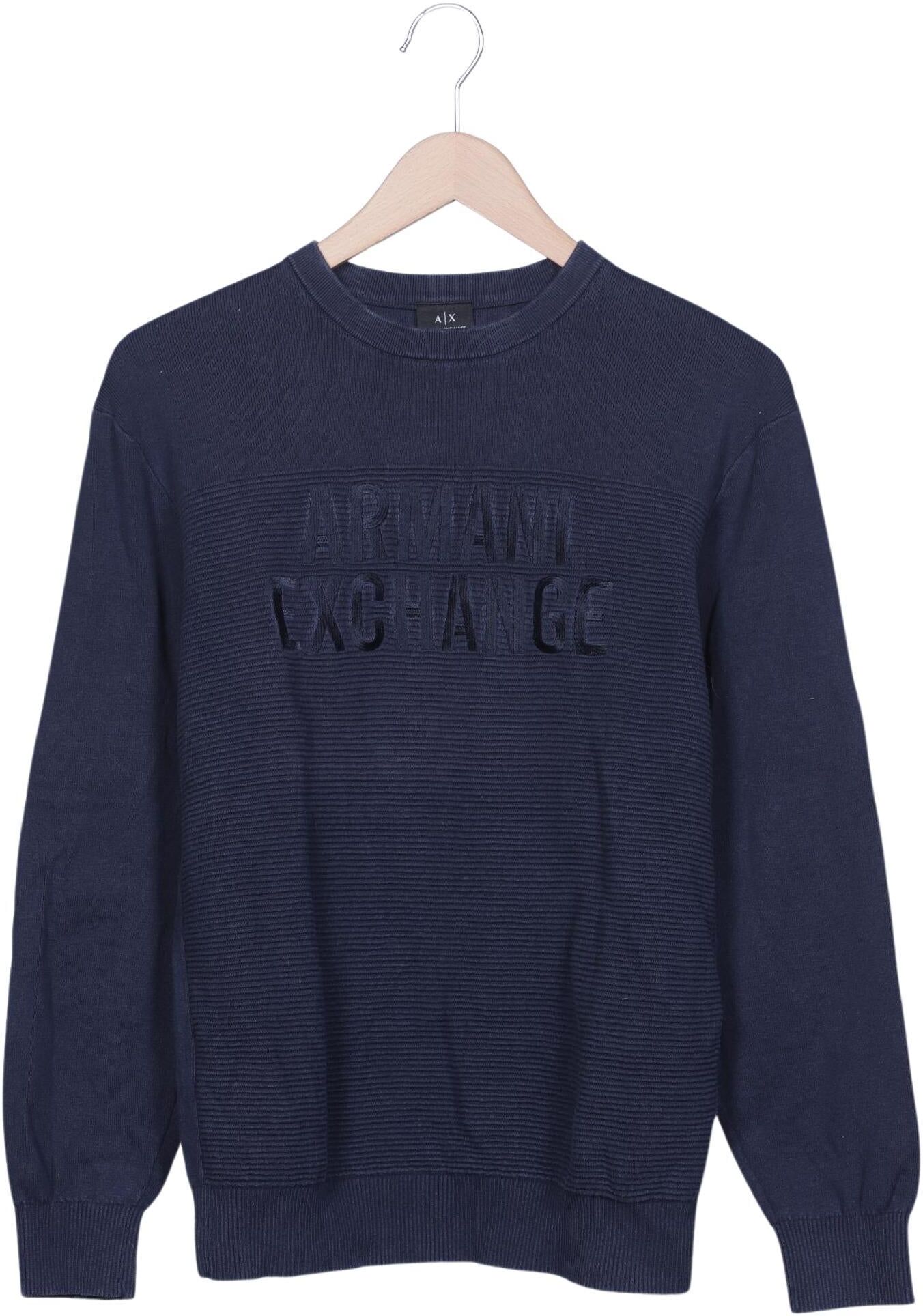 AX Armani Exchange Herren Pullover, Marineblau, Gr. M, Baumwolle - Second Hand