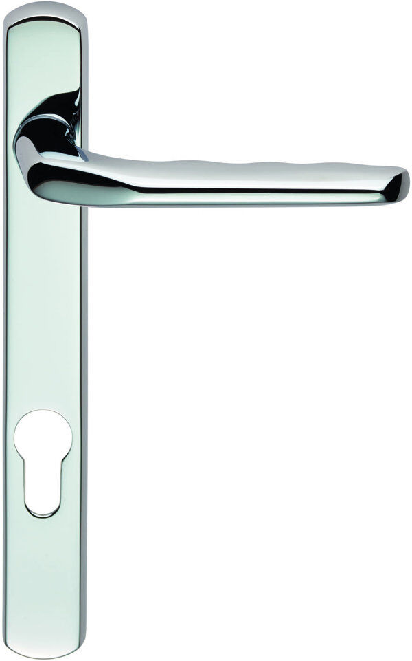 Manital Narrow Plate Multipoint Euro Profile Lock Door Handle Polished Chrome 20.8cm H X 2.6cm W