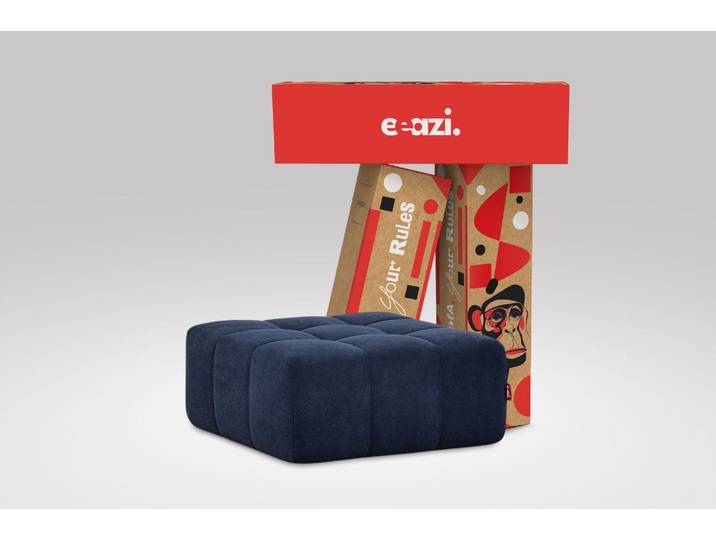 Modul-Hocker Blau – 86 x 86 cm