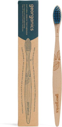 Georganics Firm Natural Beech Wood Toothbrush 1 Unit