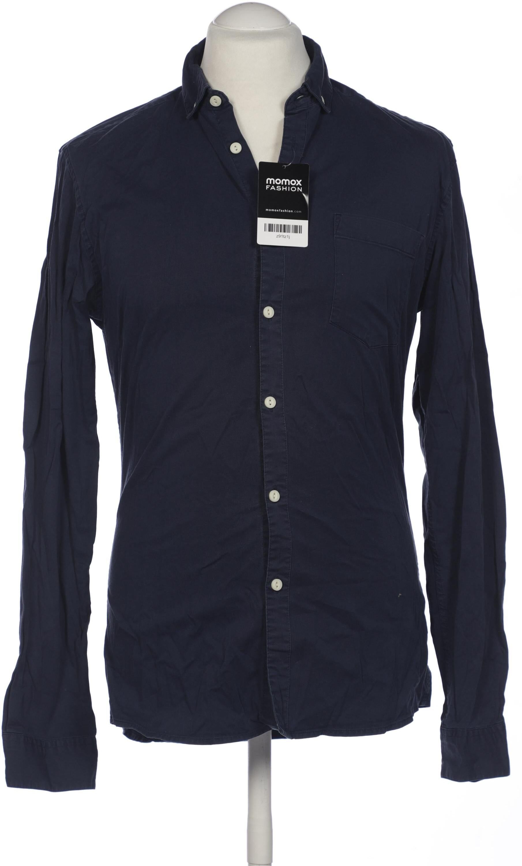asos Herren Hemd, Marineblau, Gr. M, Baumwolle / Elasthan - Second Hand