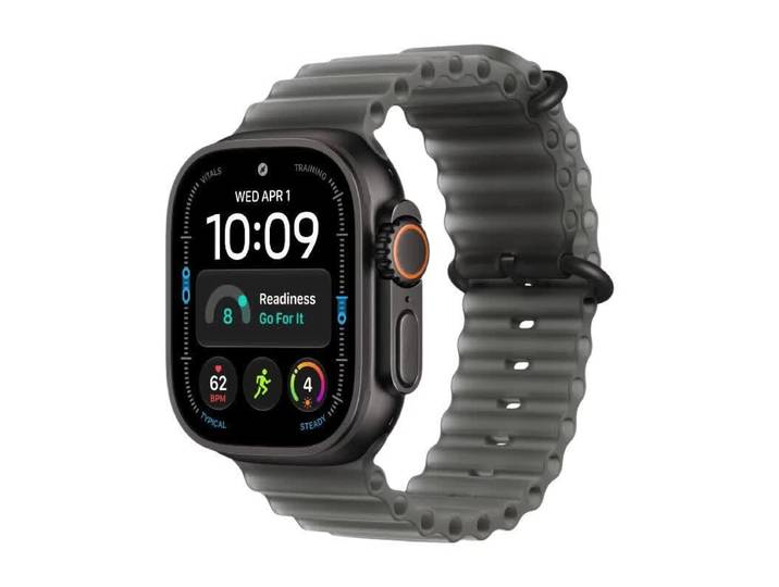 Apple Watch Ultra 4 - GPS + Cellular - 49 mm - Boîtier en Titane Noir avec Bracelet Océan Noir Translucide
