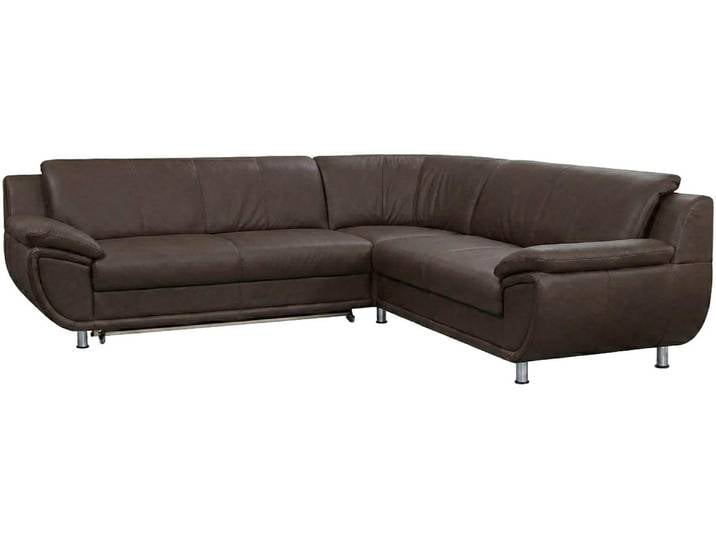 Ecksofa, Microfaser PRIMABELLE, Braun 267×247 cm, Mit Schlaffunktion & Bequemen Armlehnen, Trendmanufaktur