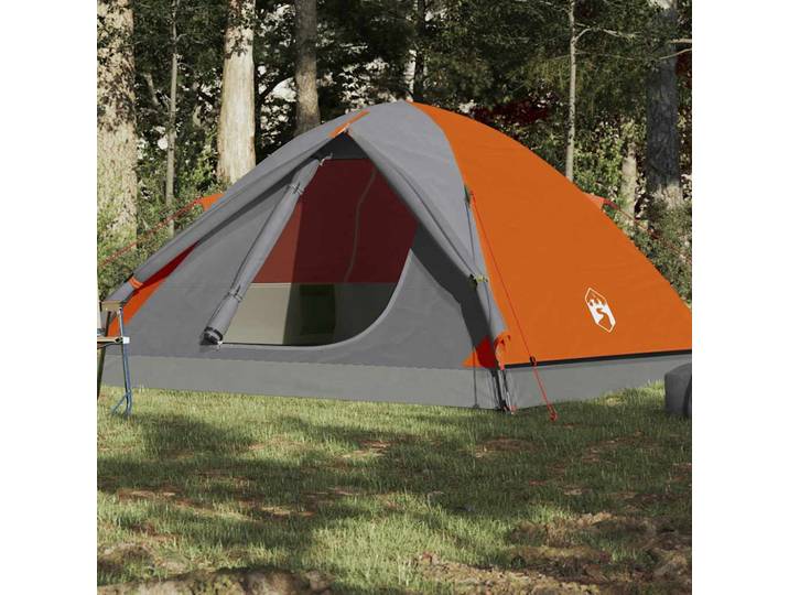 vidaXL Kuppel-Campingzelt 3 Personen Orange Wasserdicht