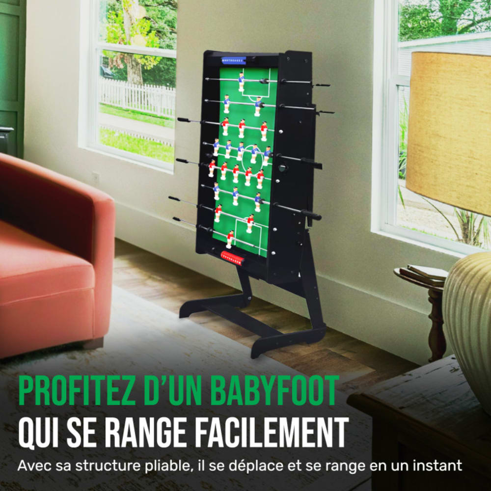 Mister Babyfoot Baby foot zizou pliable noir Noir 121x79x61cm