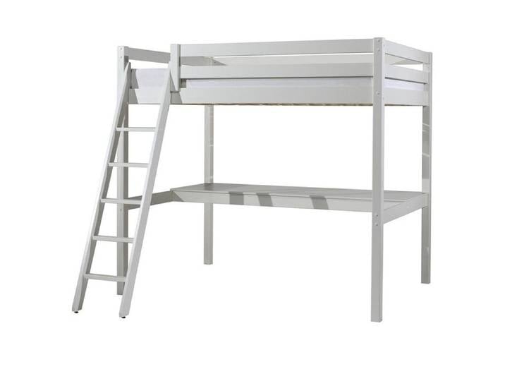 Lit Superposé & Mezzanine & Mezzanine Enfant & Plan de Travail  Pino  140x200cm Blanc