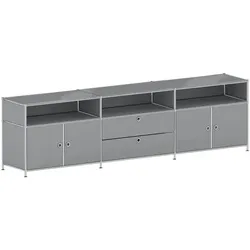 viasit Sideboard »System 4« halbes Fach grau, 227.9x61.9x40.4 cm