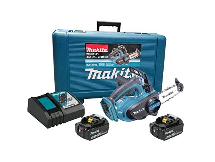 Tronconneuse sans fil MAKITA 18V DUC122RTE avec 2 x 5\,0 Ah batterie et chargeur