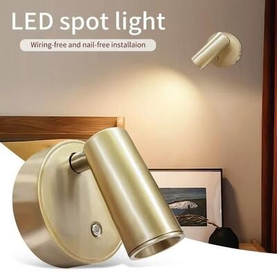 Uplifted Goods Touch Sensor LED Spotlight Wireless Magnetic Wall Lamp gold